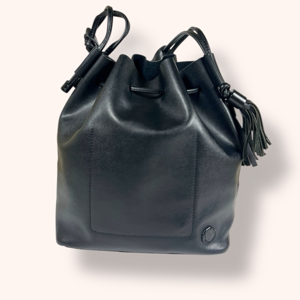 Black Leather Drawstring Bucketbag, Vince Camuto - Picture 6 of 14